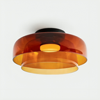 Modern ceiling lighting for living room, dining area, and kitchen – Layered glass pendant lamp in Bauhaus style
