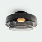 Modern ceiling lighting for living room, dining area, and kitchen – Layered glass pendant lamp in Bauhaus style