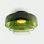 Modern ceiling lighting for living room, dining area, and kitchen – Layered glass pendant lamp in Bauhaus style