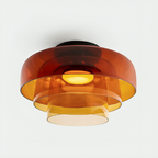 Modern ceiling lighting for living room, dining area, and kitchen – Layered glass pendant lamp in Bauhaus style