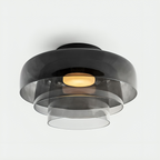 Modern ceiling lighting for living room, dining area, and kitchen – Layered glass pendant lamp in Bauhaus style