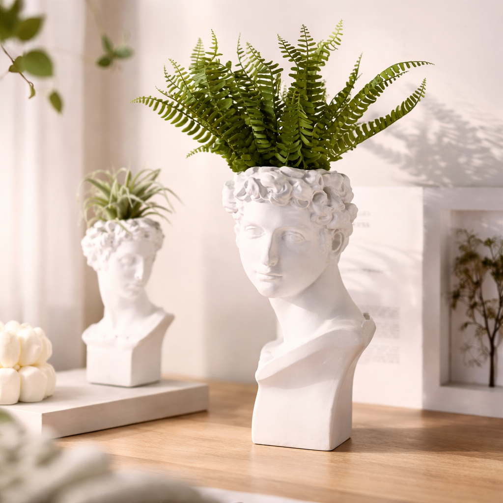 Flower pot with classic pattern for indoor use