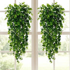 Artificial hanging eucalyptus plant for indoor use