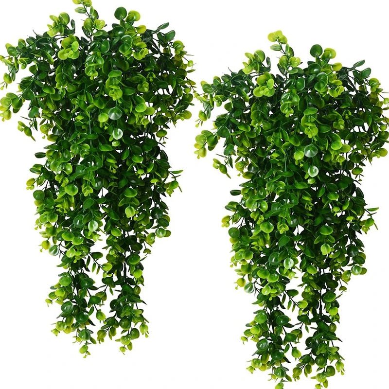 Artificial hanging eucalyptus plant for indoor use