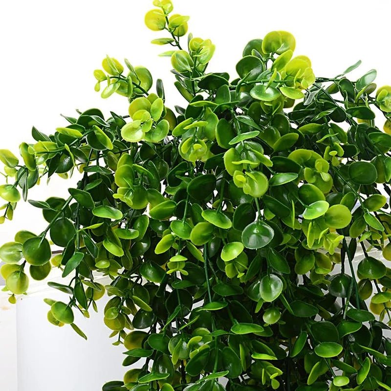 Artificial hanging eucalyptus plant for indoor use