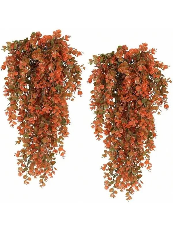 Artificial hanging eucalyptus plant for indoor use