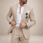 Light and breathable outfit for weddings and the beach – 2-piece linen suit for men