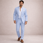 Light and breathable outfit for weddings and the beach – 2-piece linen suit for men