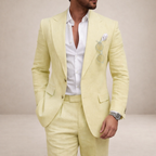 Light and breathable outfit for weddings and the beach – 2-piece linen suit for men