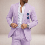 Light and breathable outfit for weddings and the beach – 2-piece linen suit for men