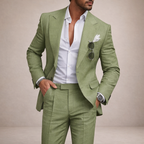 Light and breathable outfit for weddings and the beach – 2-piece linen suit for men