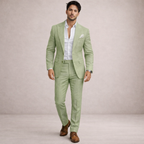 Light and breathable outfit for weddings and the beach – 2-piece linen suit for men
