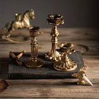 Elegant lighting for living room and dining table – Metal candlestick with gold finish
