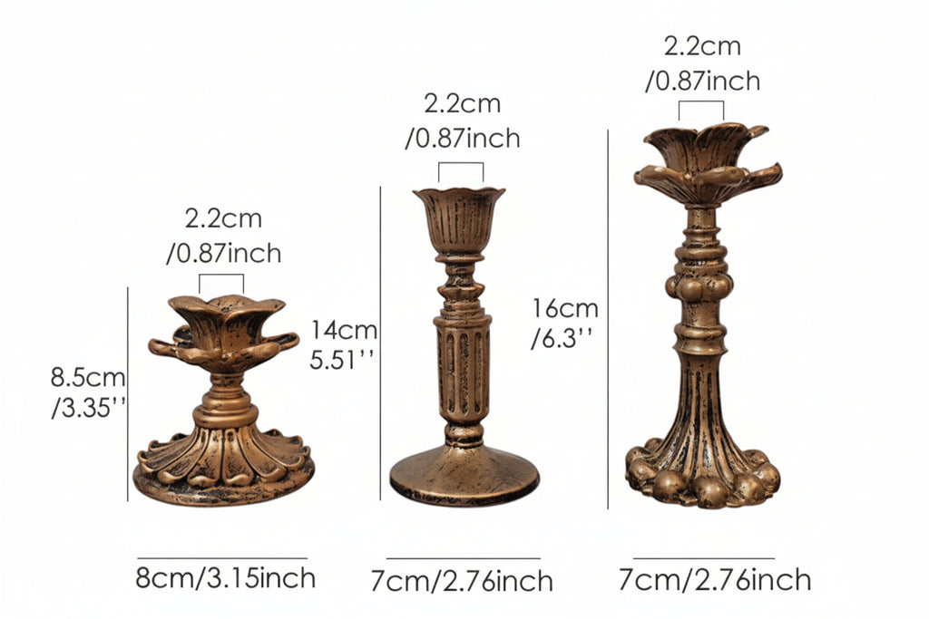 Elegant lighting for living room and dining table – Metal candlestick with gold finish