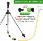Even Lawn Watering for Large Garden Areas – 360° Lawn Sprinkler with Tripod