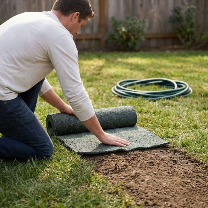 Easy Lawn Repair for Patchy Grass – Organic Grass Seed Mat Double Pack