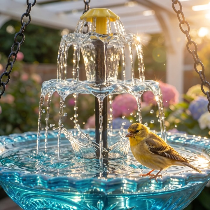 Decorative Bird Bath for Garden Wildlife – Solar Bird Bath with Fountain