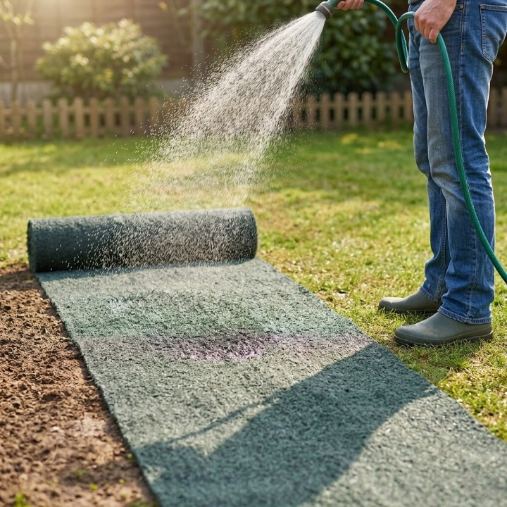 Easy Lawn Repair for Patchy Grass – Organic Grass Seed Mat Double Pack