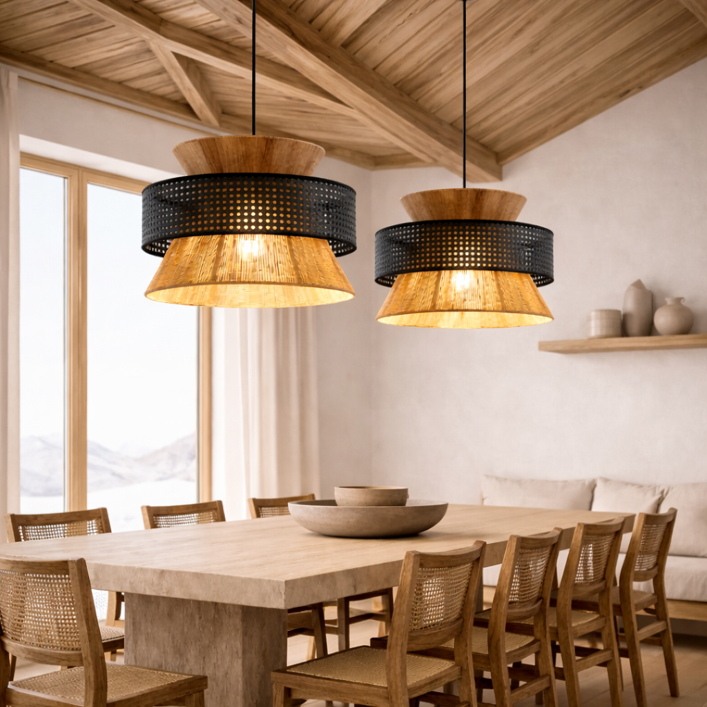 Natural ceiling lighting for calm rooms – Pendant lamp in wabi sabi style