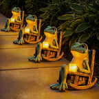 Decorative Solar Garden Lighting for Outdoor Spaces – Solar Frog Garden Light with Rocking Chair
