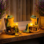 Decorative Solar Garden Lighting for Outdoor Spaces – Solar Frog Garden Light with Rocking Chair