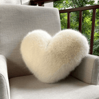 Heart-shaped decorative pillow in faux fur