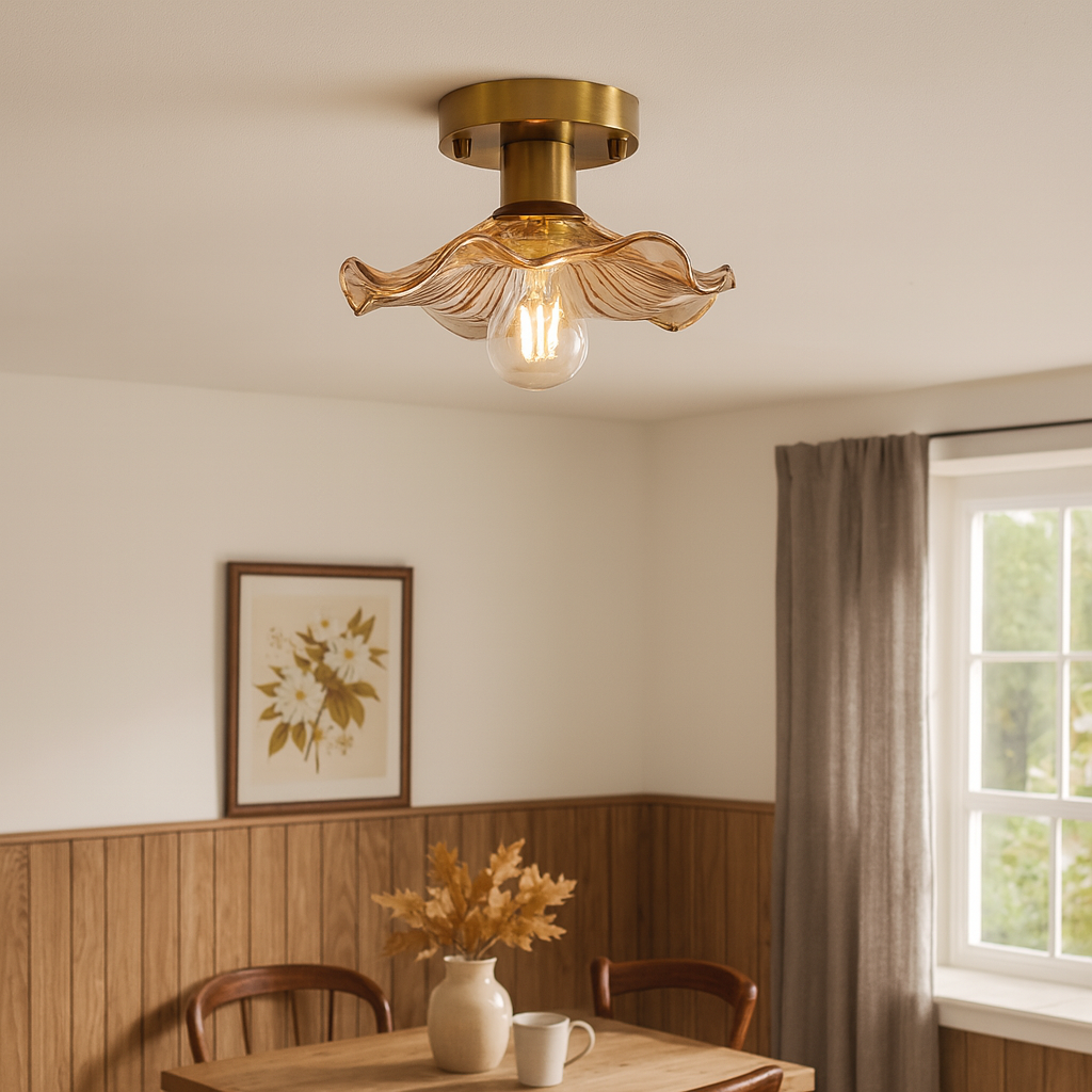 Plafondlampe med Floral Silhuet til Indendørs Brug