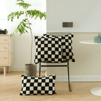Cushion cover with checkered design for indoor use