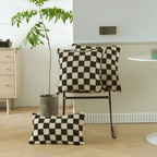 Cushion cover with checkered design for indoor use