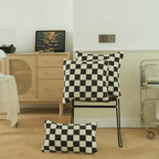 Cushion cover with checkered design for indoor use