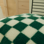 Cushion cover with checkered design for indoor use