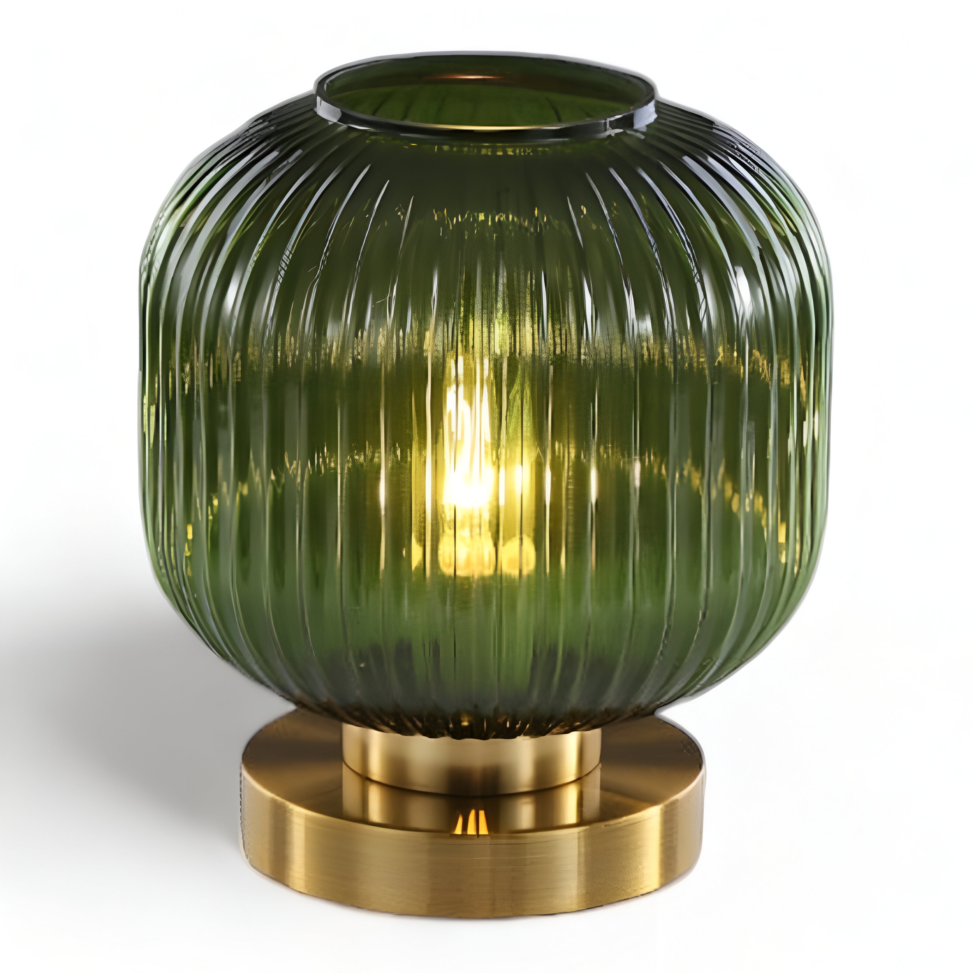 Bordlampe med riflet glas til indendørs brug