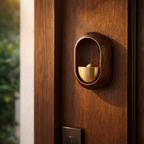 Wooden doorbell with gong for indoor use
