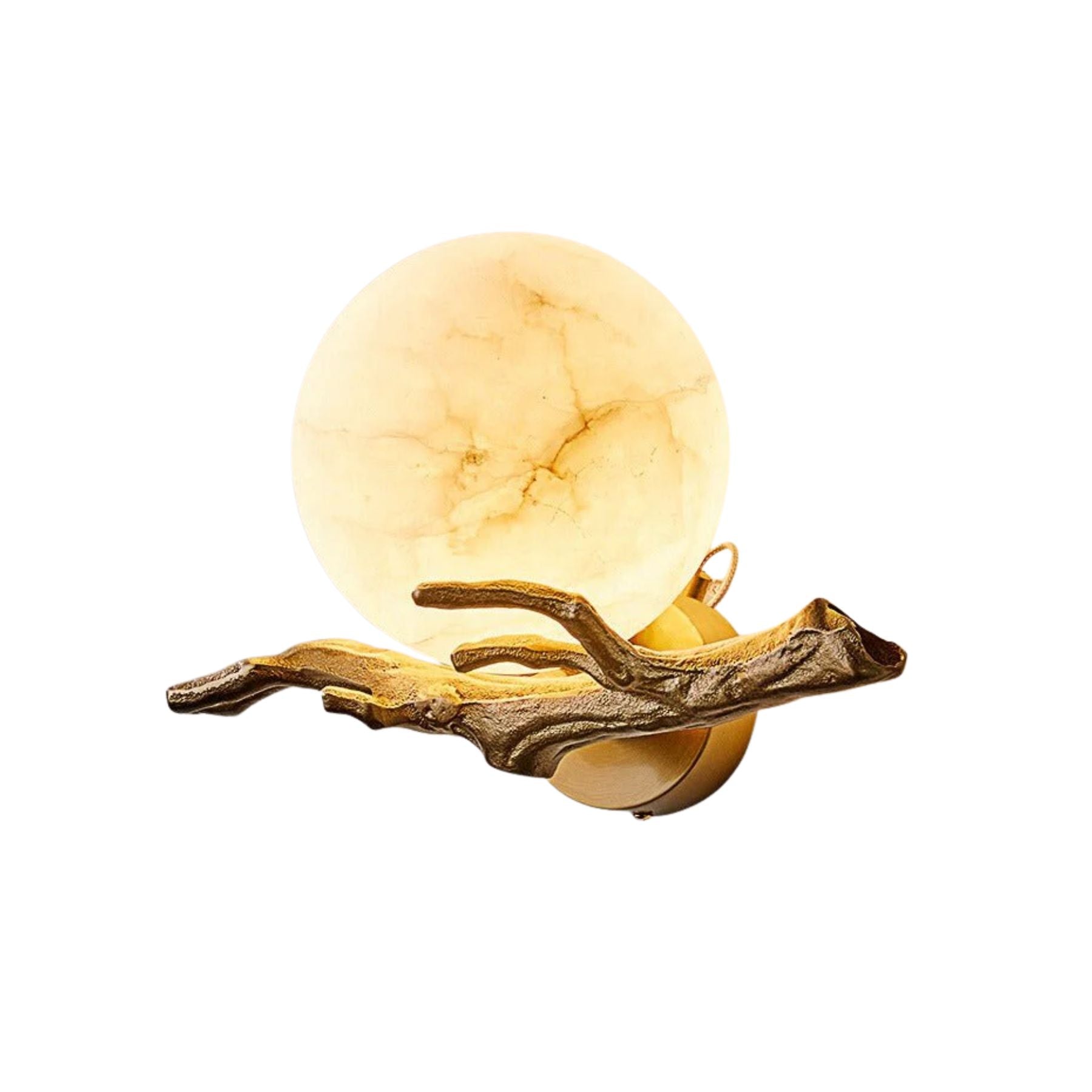 Væglampe med kugle i marmorlook til indendørs brug