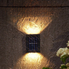 Wireless Outdoor Wall Lighting for Garden and Patio – Solar LED Wall Lamp with Warm Light (4 Pack)