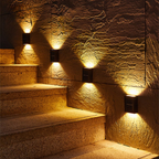 Wireless Outdoor Wall Lighting for Garden and Patio – Solar LED Wall Lamp with Warm Light (4 Pack)