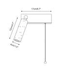 Væglampe i natursten med træbase og træksnor til indendørs brug