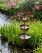 Decorative Garden Accent for Outdoor Spaces – 3-Tier Metal Rain Catcher