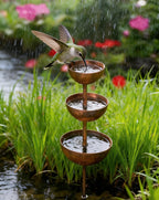 Decorative Garden Accent for Outdoor Spaces – 3-Tier Metal Rain Catcher
