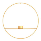 Modern wall decoration with candle holder and vase in metal