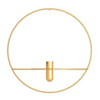 Modern wall decoration with candle holder and vase in metal