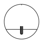 Modern wall decoration with candle holder and vase in metal