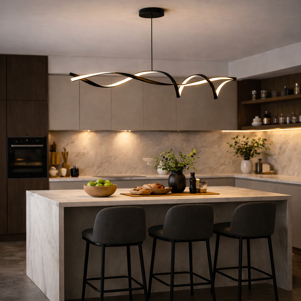 Functional ceiling lighting for kitchen and dining area – Pendant lamp in Scandinavian style