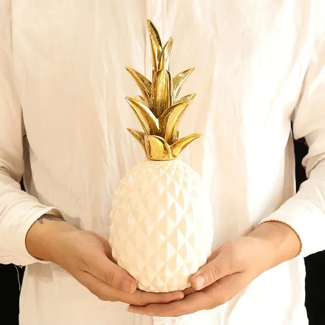 Decorative pineapple figurine for indoor use