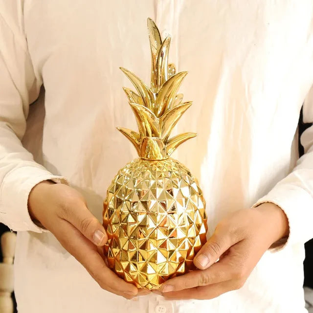 Decorative pineapple figurine for indoor use