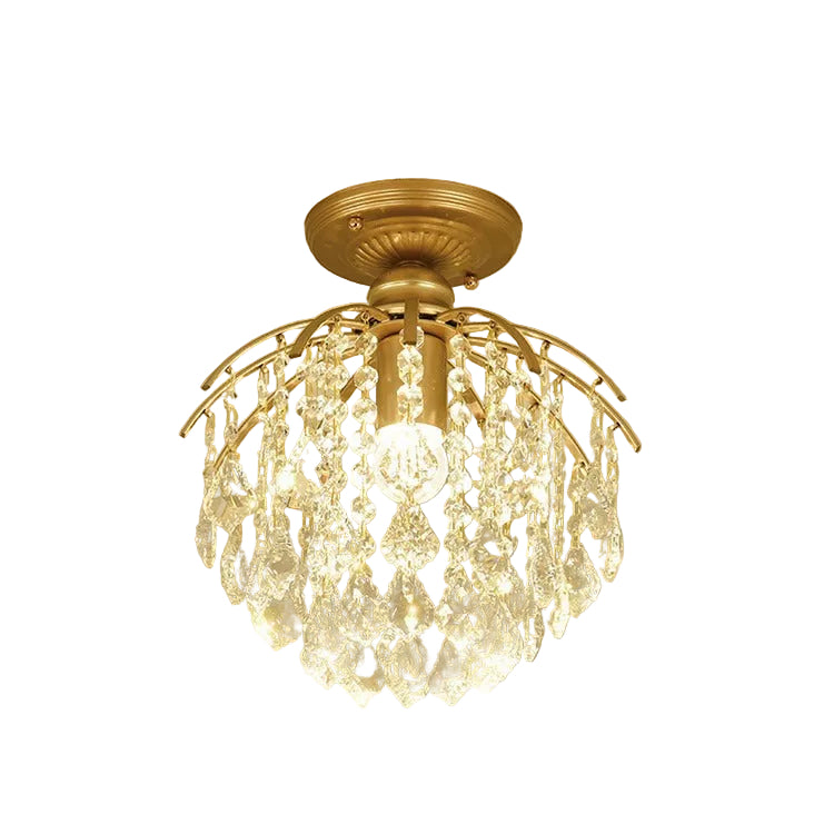 Ceiling lamp with crystal pendant for indoor use