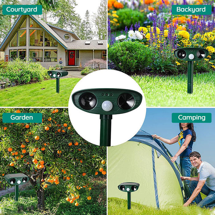 Solar Animal Protection for Garden and Yard – Ultrasonic Animal Repellent with Motion Sensor