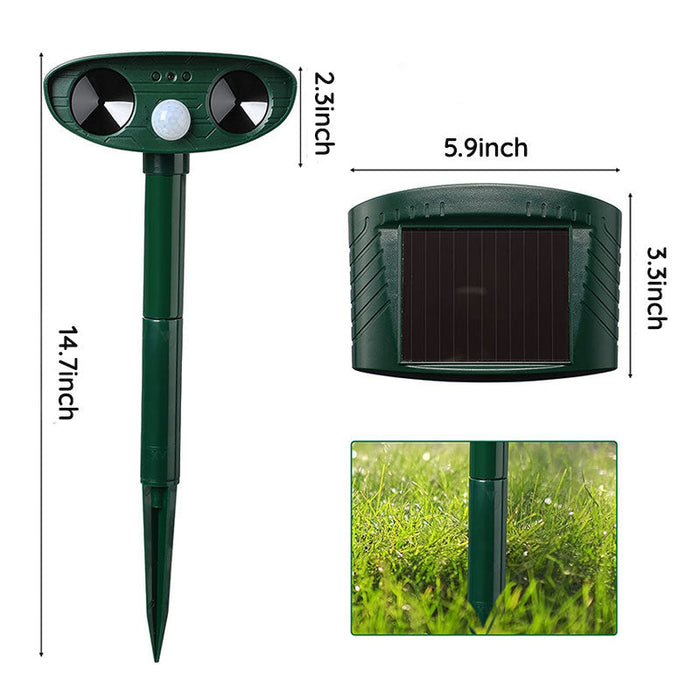 Solar Animal Protection for Garden and Yard – Ultrasonic Animal Repellent with Motion Sensor