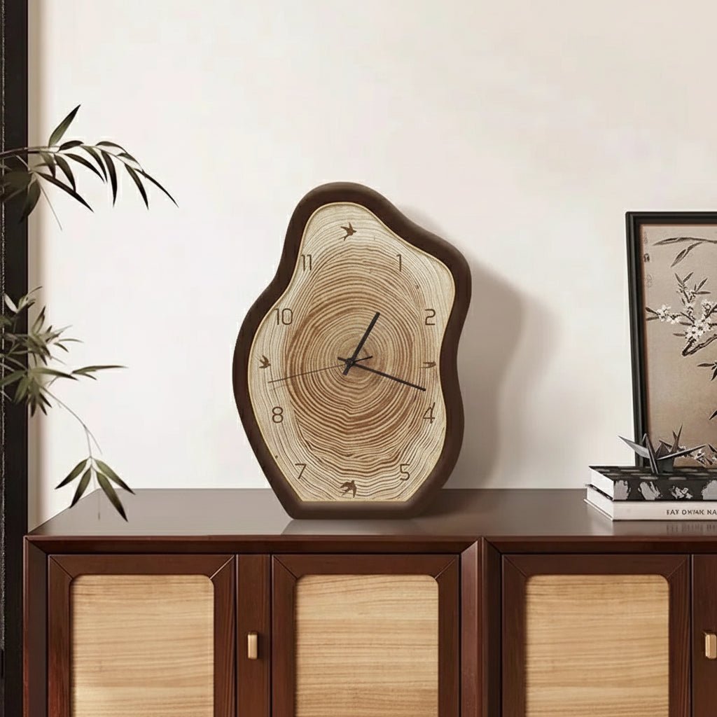 Wall clock with irregular ring shape