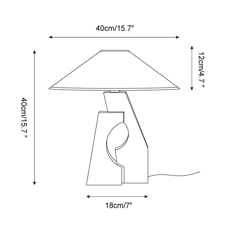 Bordlampe med Stofskærm til Indendørs Brug